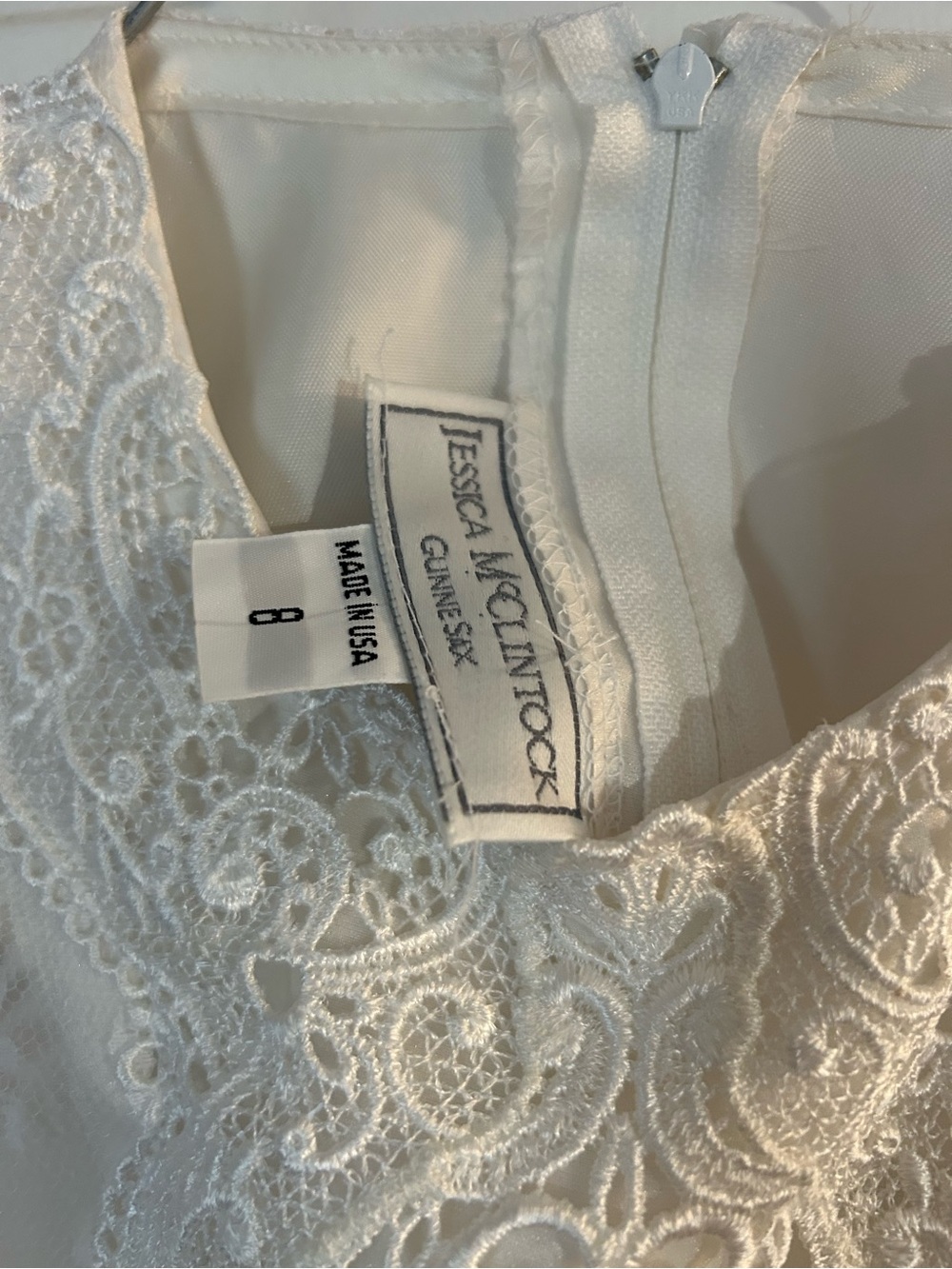 Gunne Sax White Lace Mini Dress - Picture 4 of 7
